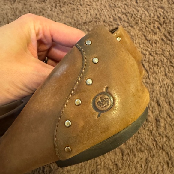BORN LOLA FLATS BROWN LEATHER LOAFERS SLIP ON Studded SHOES 9 - Picture 7 of 12